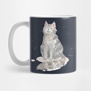 Cat Chalk Hand Drawn Mug